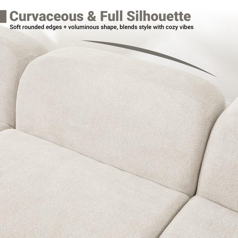 Canapé modulaire 118,5 po Comfy Cloud, Chenille beige