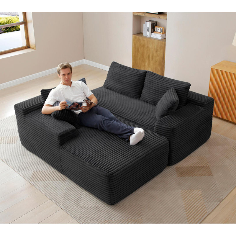 Canapé modulaire de 105 po, canapé modulaire Cloud avec assise profonde, canapé modulaire en L moderne avec méridienne