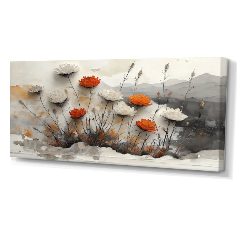 «The Winter Wild Thistle Bloom I - Thistle», art mural, H 28 po x l 60 po, Toile tendue, Does Not Apply