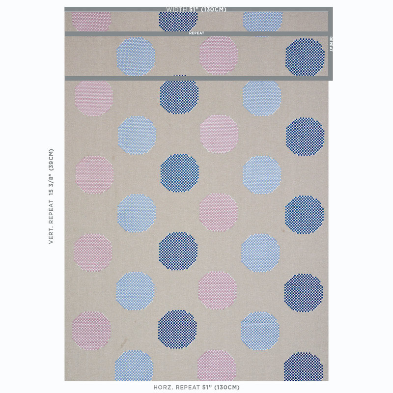 Hansen Embroidery Fabric, Blue/ Pale Blue/ Purple
