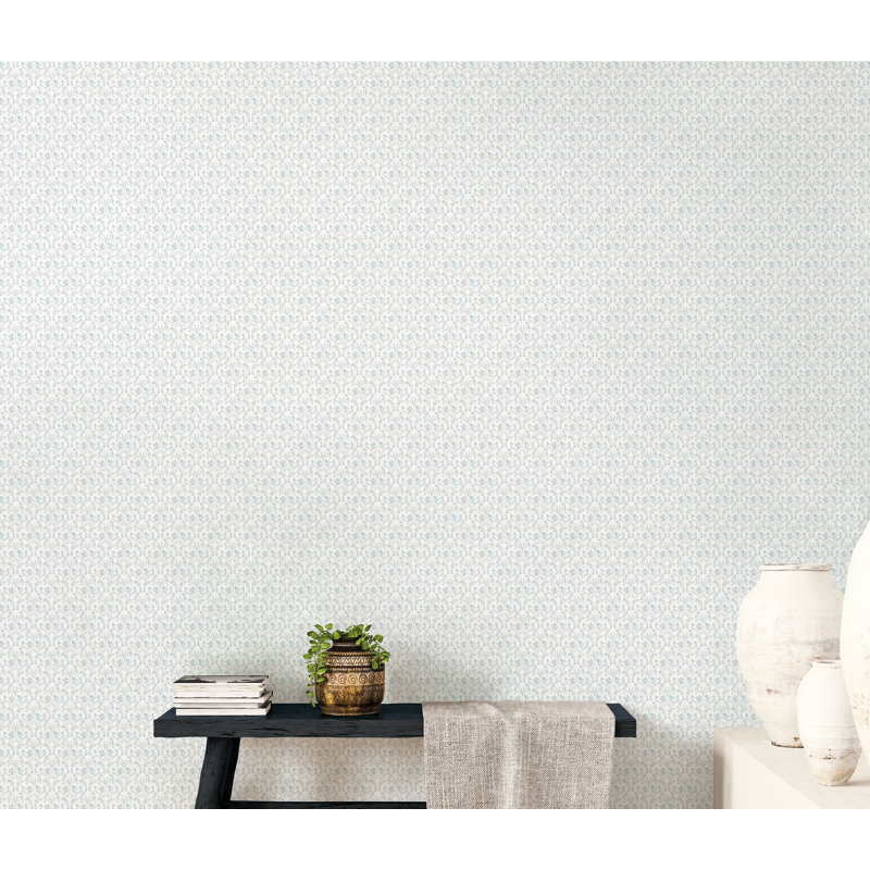Bonanza 10m x 53cm Matte Wallpaper Roll, Blue/Beige