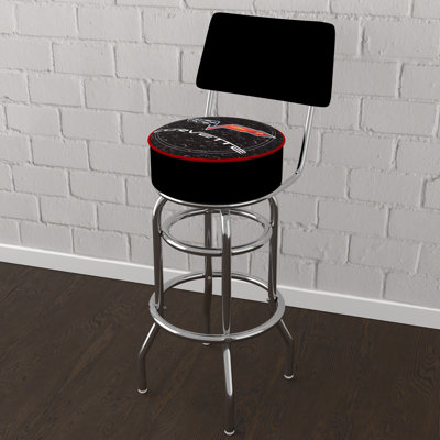 Swivel Upholstered Counter Stool with Metal Frame