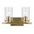 2-Light Brass Bath Vanity Light with Clear Glass Shades-1439022355