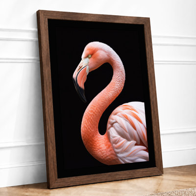 Flamingo's Graceful Curve Modern 1 Piece Single Picture Frame Wall Art