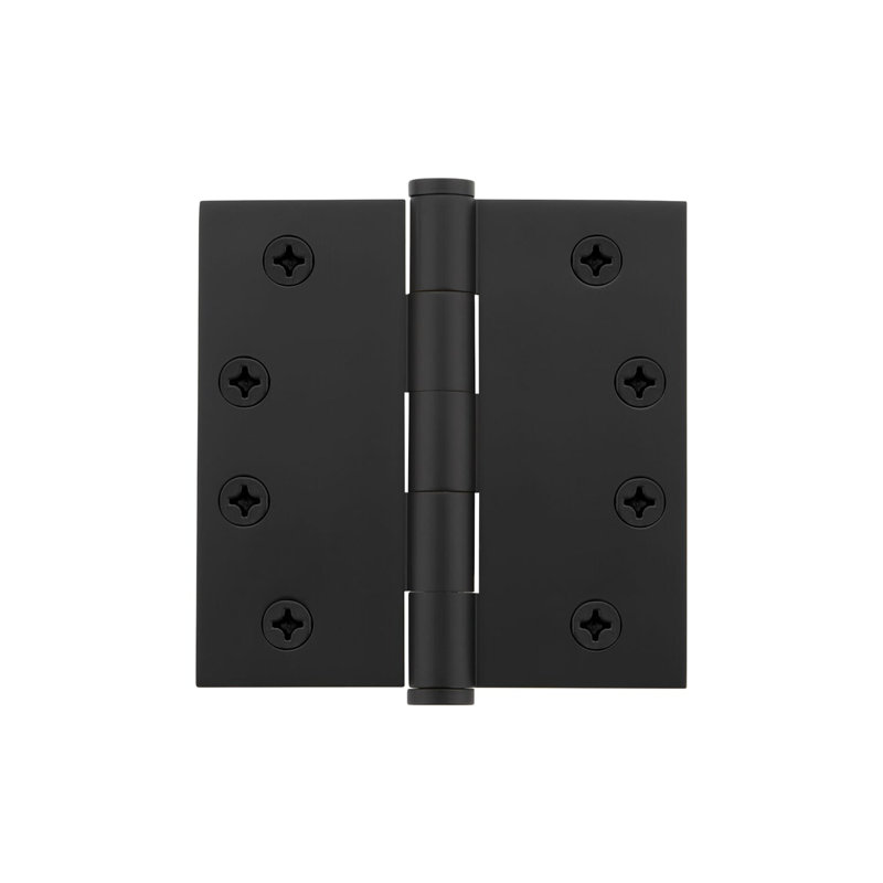 4'' x 4'' Brass Butt Bearing Hinge, Matte Black