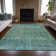 Machine Washable Indoor/Outdoor Xhevrie Teal Rug