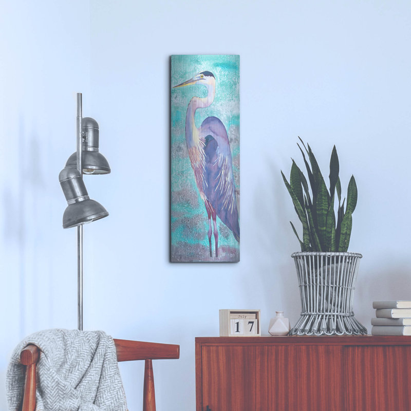 «Great Blue Heron» par Carissa Luminess, H 36 po x l 12 po