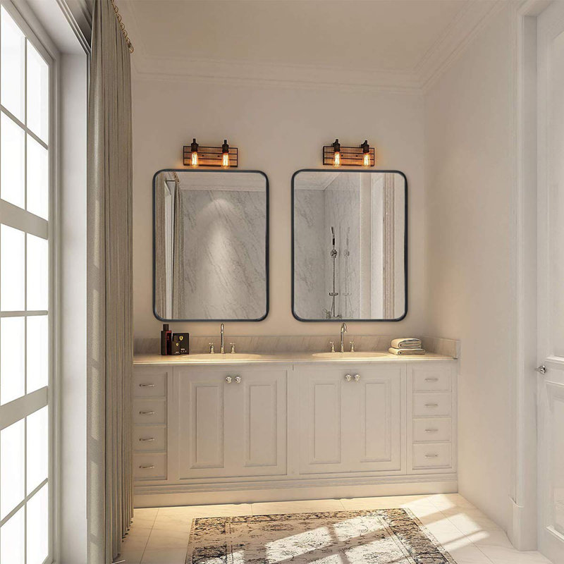 Miroir mural pour salle de bain, Noir, 30 po x 22 po