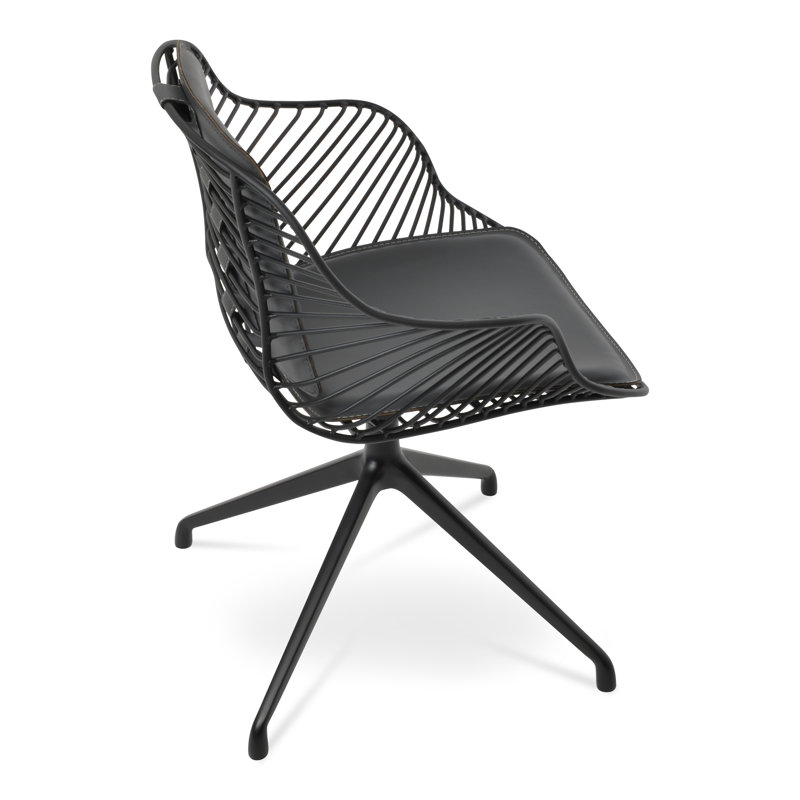 Fauteuil Zebra Spider, Similicuir noir, Noir