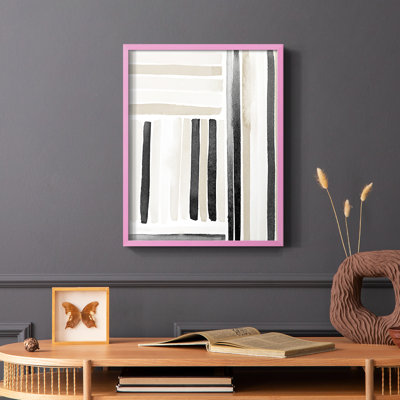 «Neutral Lines I», reproduction encadrée - bois massif