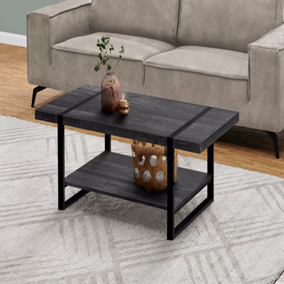 Table basse contemporaine contemporaine rectangulaire rectangulaire en métal noir L 48 po