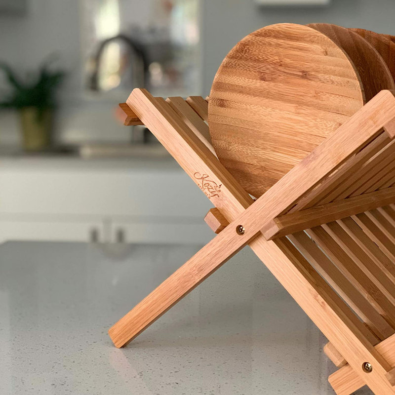 Assiette de service en bois de bambou, plateau de service George Oliver