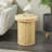 Cole And Grey Wooden Handmade Accent Table With Linear Wood Strip Design