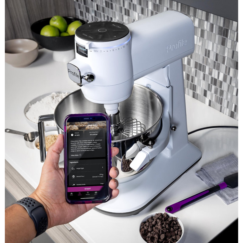 GE Profile Smart Mixer with Auto Sense, Stone White