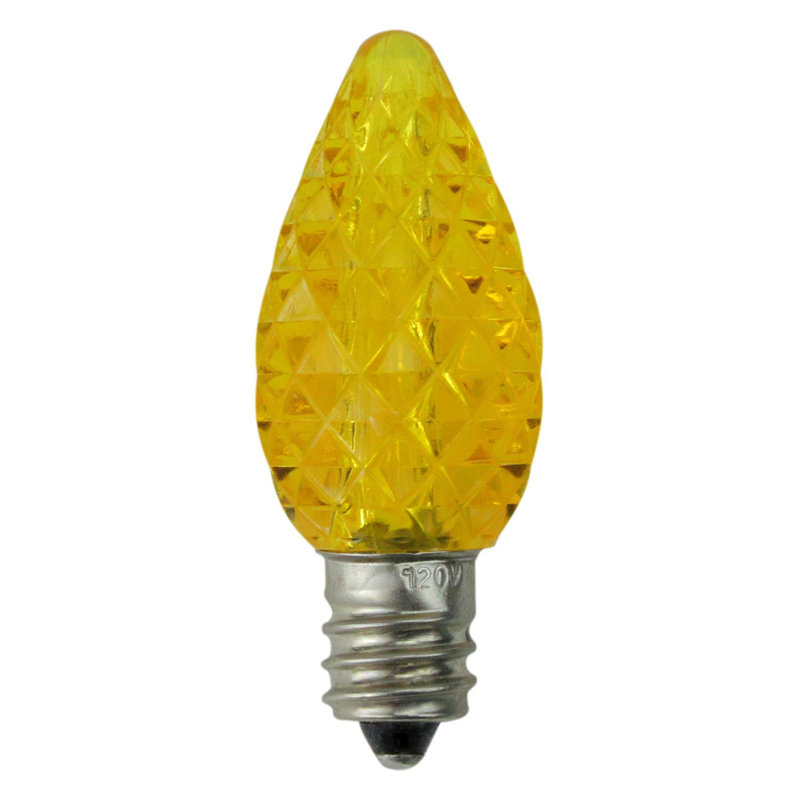 Ensemble de 25 ampoules à DEL de remplacement de Noël jaunes à facettes