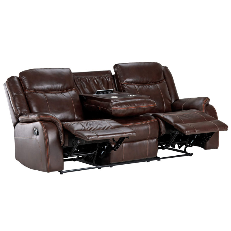 Avant 86'' Faux Leather Reclining Sofa