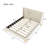 Velvet Bed with Round Wooden Legs-376806533-376806532