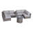 Ensemble de conversation modulaire avec coussins 8 pièces Biles Gray