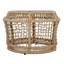 Table d'appoint ronde en bois d'acacia avec structure en corde tissée beige clair, plateau en teck, capacité de 150 lb, aucun assemblage requis, table d'appoint résistante aux intempéries pour le salon de patio