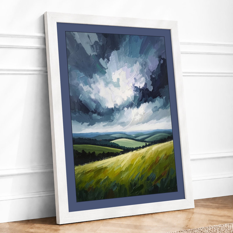 Storm Over Golden Fields Rustic - Print, A4 - 29.7 x 21.0 cm, White