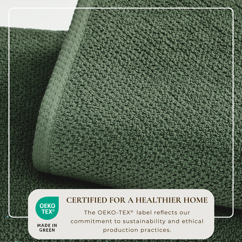100% Cotton Textured Bath Sheet, Forest Green