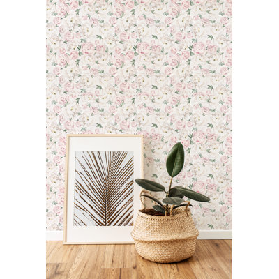 Small Peony Peel And Stick Wallpaper