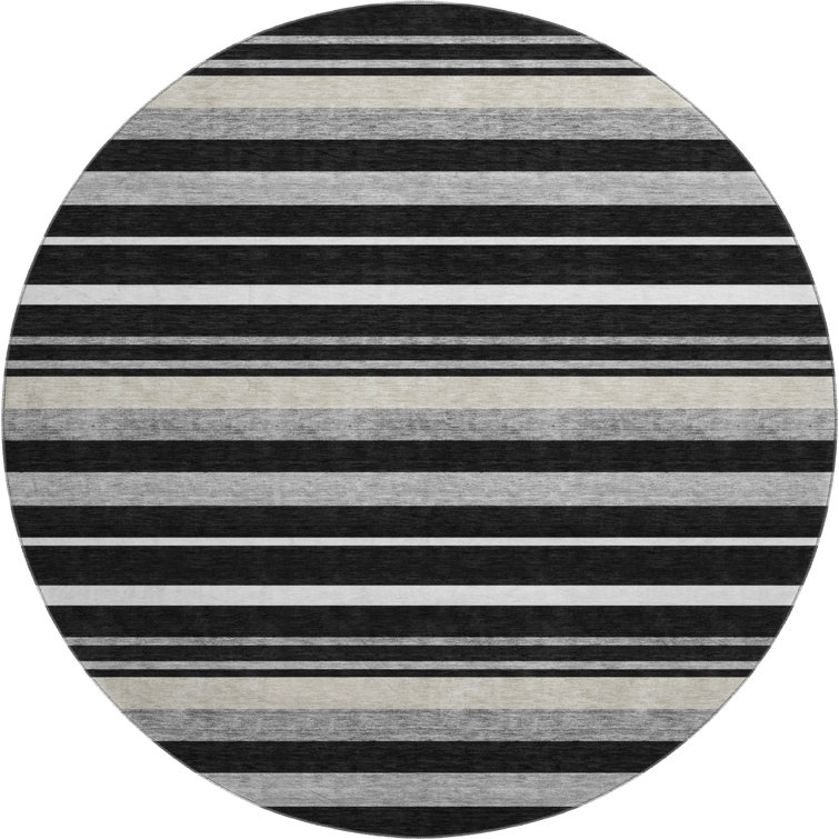 Premium Machine Washable Prisco Black Rug
