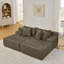 Méridienne à deux places paresseuse, canapé compressé sans assemblage, fabriquée en tissu de velours, méridienne moderne et moelleuse, utilisée pour les salons et les chambres à coucher bruns-860716161