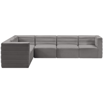 Enso Velvet L-Shaped Sectional Reversible