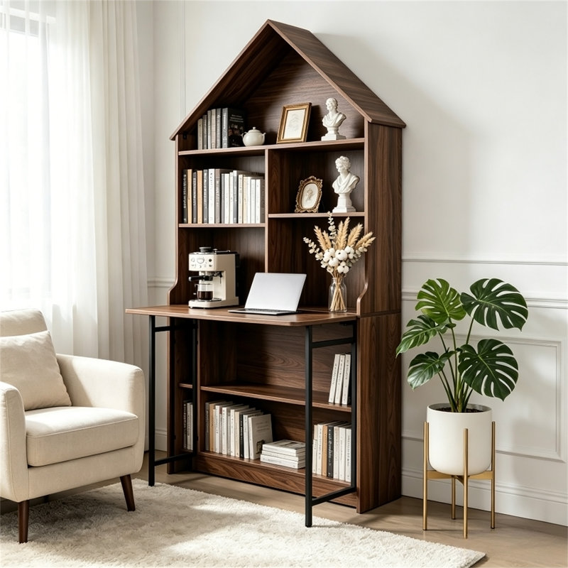 Bureau d'artisanat pliant avec tablettes de rangement