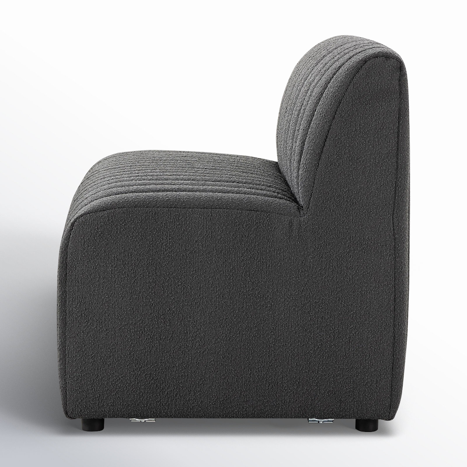 Brandt Bench, 31.5" H x 49" W x 28" D, Fiqa Charcoal Boucle