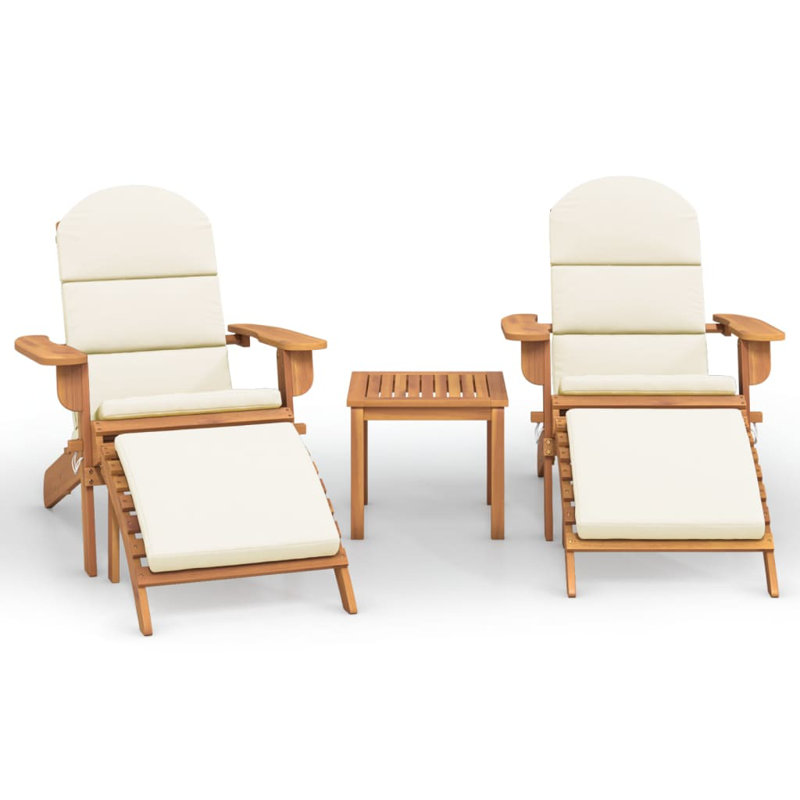 Chaise Adirondack d'extérieur Piercey, Brun / blanc