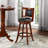 Arushan Swivel Upholstered Faux Leather Counter Stool with Solid Wood Frame-156030094-184404755