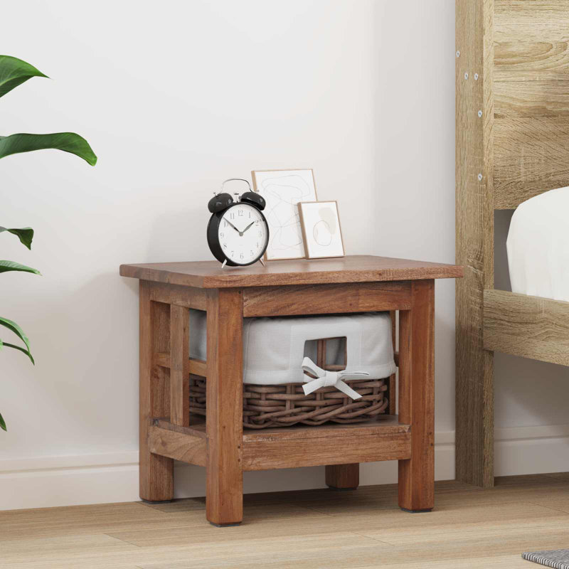 38cm W Solid Wood Bedside Table