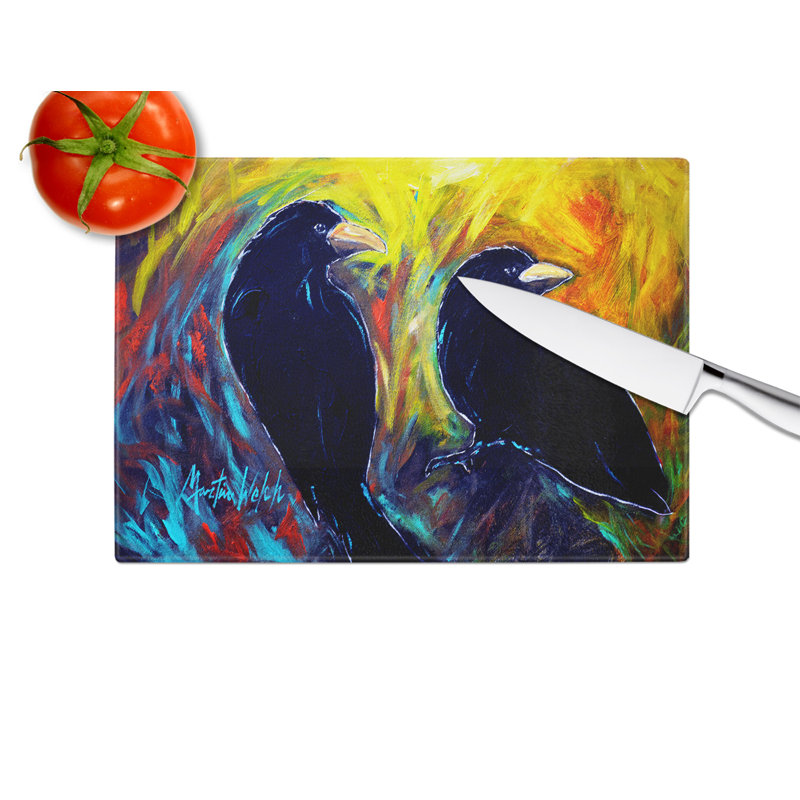 What Was That Black Crows Glass Cutting Board