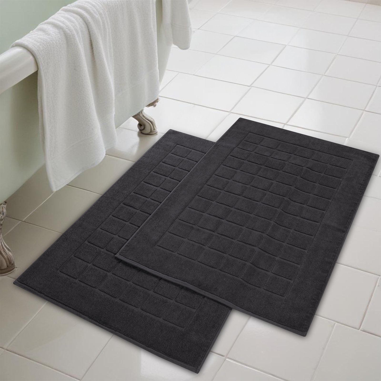 Cotton Bath Mat, Black