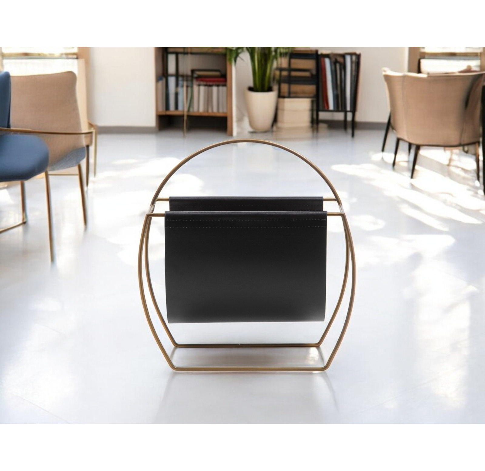 Magazine Rack, Black/Copper
