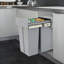 Poubelle coulissante double 10L + 20L pour armoire, poubelle d'armoire de cuisine avec rail ordinaire-121543425