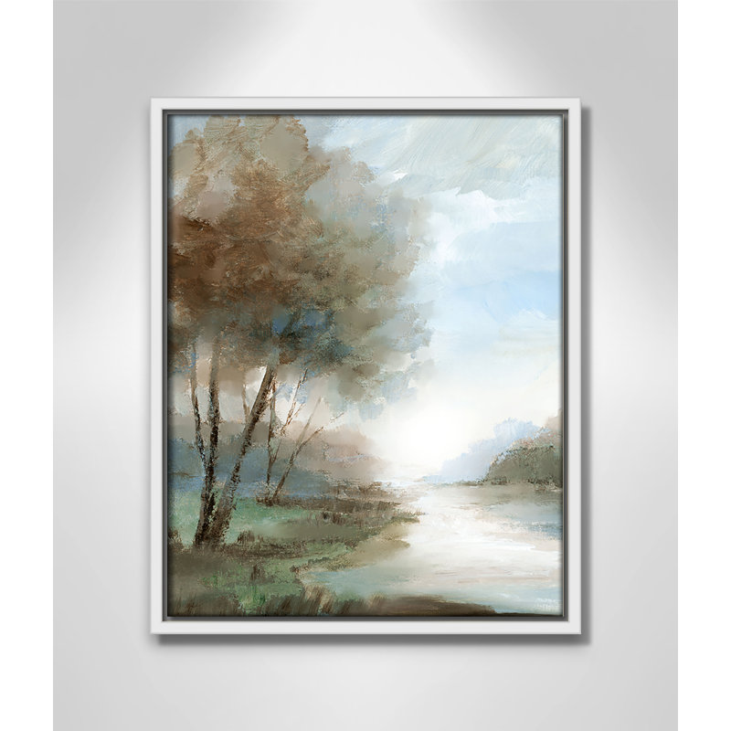 Zailin Peaceful River Print par Nan, H 15,5 po x l 12,5 po, Blanc