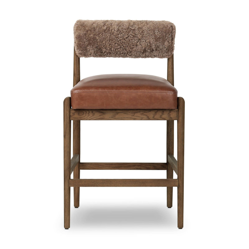 Jazelle Stool, Havana Brown Teddy Fabric, Counter Stool (27" Seat Height)