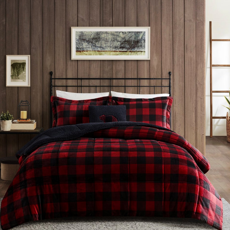 Édredon chaud et chaud avec une alternative en duvet pour une nuit complète reposante,, Noir / rayures rouges