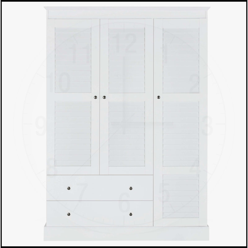 Armoire polyvalente à 3 volets avec 2 tiroirs pour un rangement spacieux