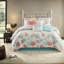 Ensemble de literie luxueux en satin de coton corail pour chambres à coucher côtières modernes