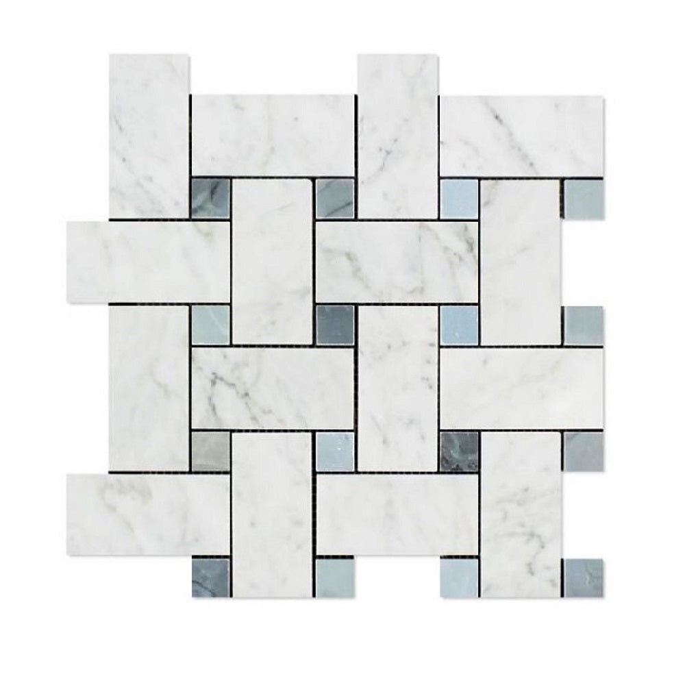 Marble Basketweave Mosaic Wall & Floor Tile