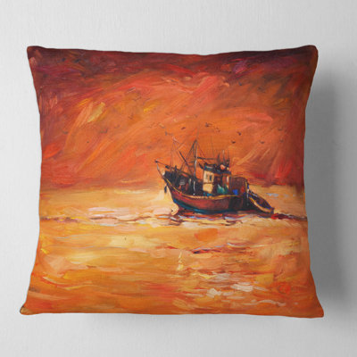 Housse et insert de coussin de pêche pendant la soirée