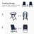 3 Outdoor Furniture With 2 Rocking Chairs & Glass Table, Blue, For Porch, Camping, Balcony Decoration 3 Piece Patio Collection Tranquility
