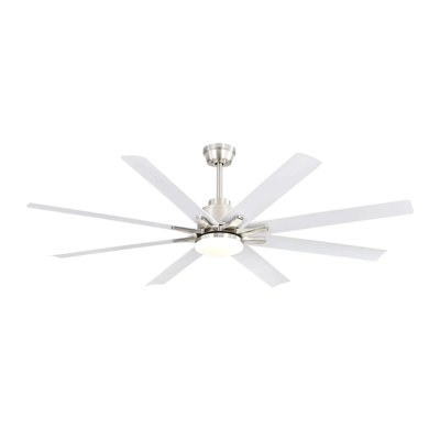 66 Inch Low Profile Ceiling Fan With Dimmable Lights And Smart Remote Control 6 Speed Reversible Noiseless Dc Motor For Indoor