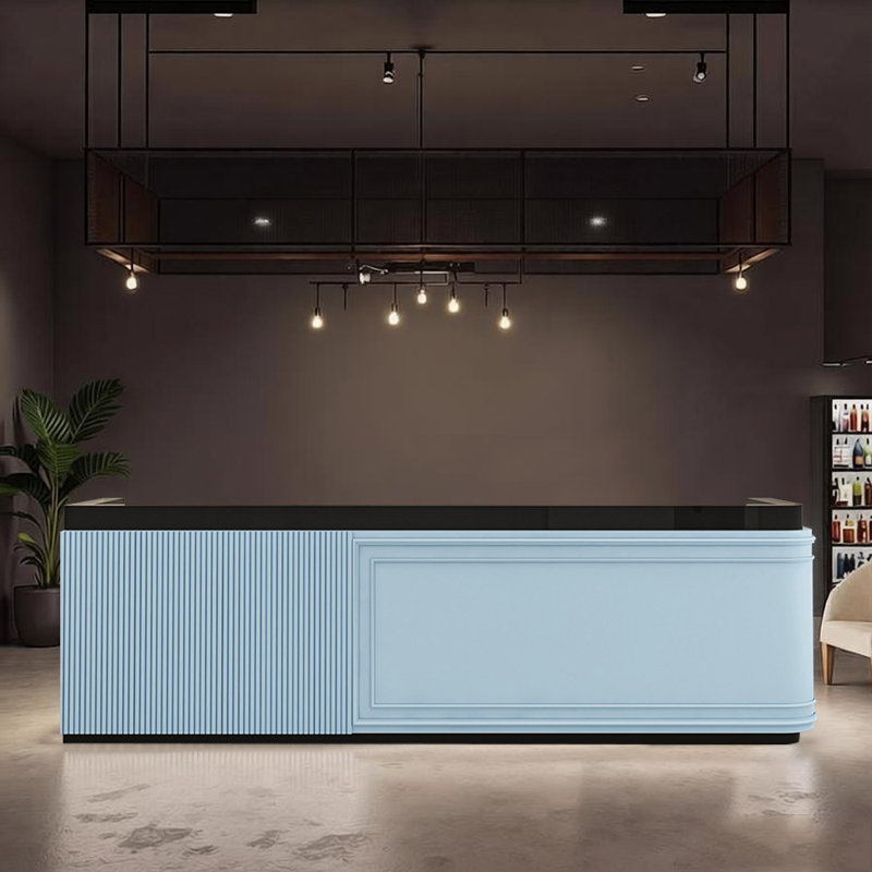 Retro Minimalist Kristi – Practical Multi Use for Bars Lounges Pubs and Commercial Entertainment Spaces, Black/Blue