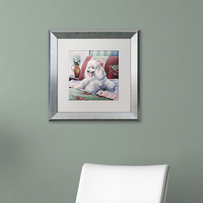 « white caniche », reproduction d’impression sur toile encadrée, H 11 po x l 14 po x P 0,5 po