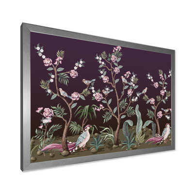 Chinoiserie avec oiseaux et pivoines I - Peinture sur toile